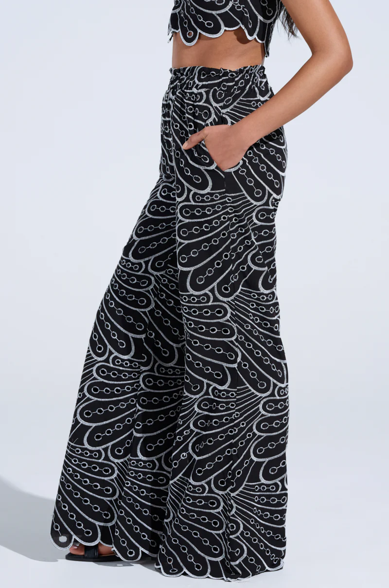 SET YOU FREE BLACK MULTI PALAZZO PANT - Image 4