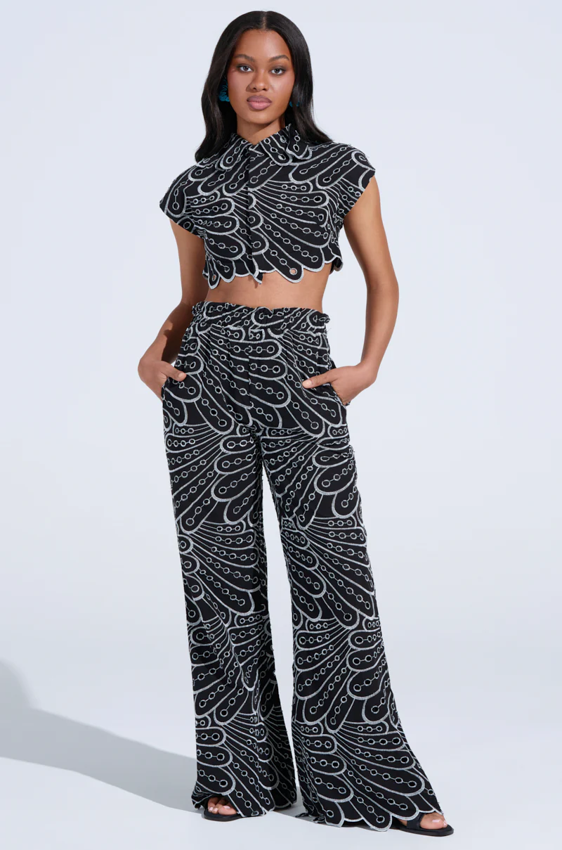 SET YOU FREE BLACK MULTI PALAZZO PANT - Image 6