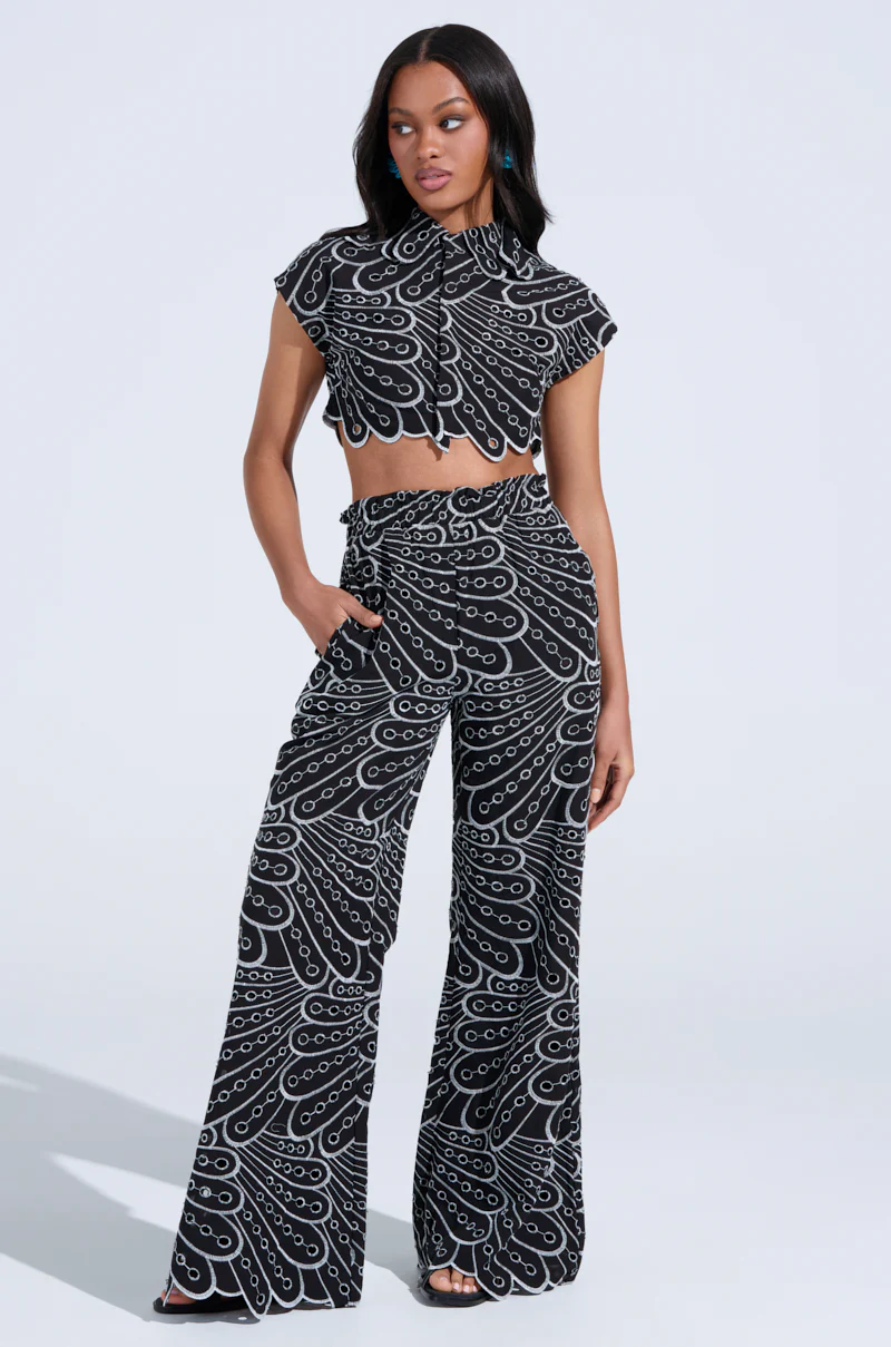 SET YOU FREE BLACK MULTI PALAZZO PANT - Image 7