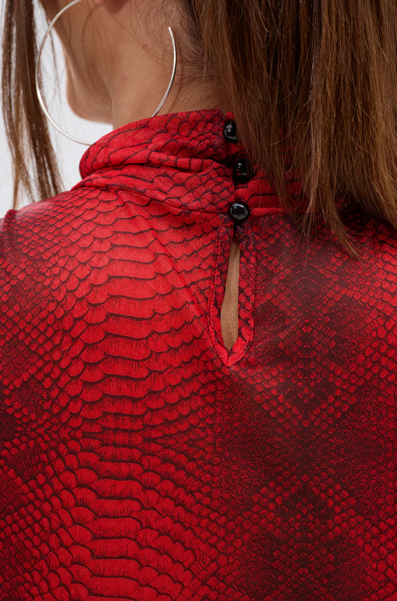 SEXY LITTLE SNAKE MESH TOP IN RED - Image 8