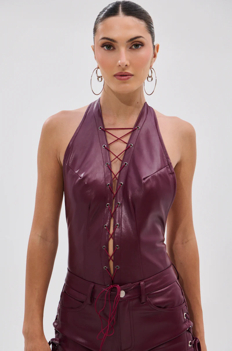 SEXY THANG BODYSUIT IN BURGUNDY - Image 2