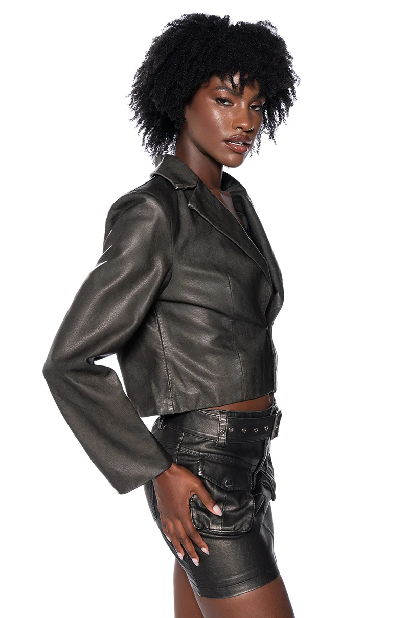 SHAI DISTRESSED CROP BLAZER - Image 2