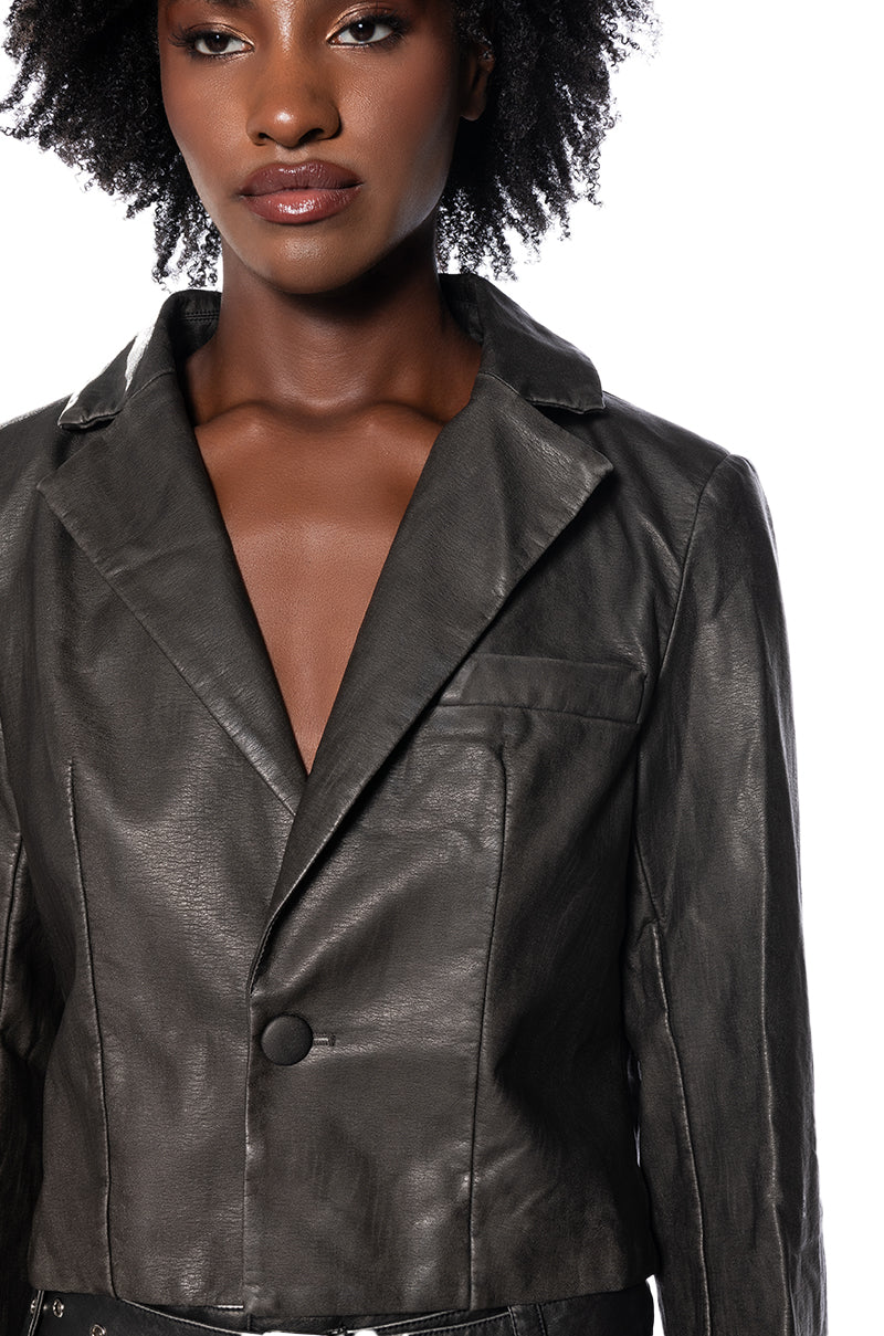 SHAI DISTRESSED CROP BLAZER - Image 6