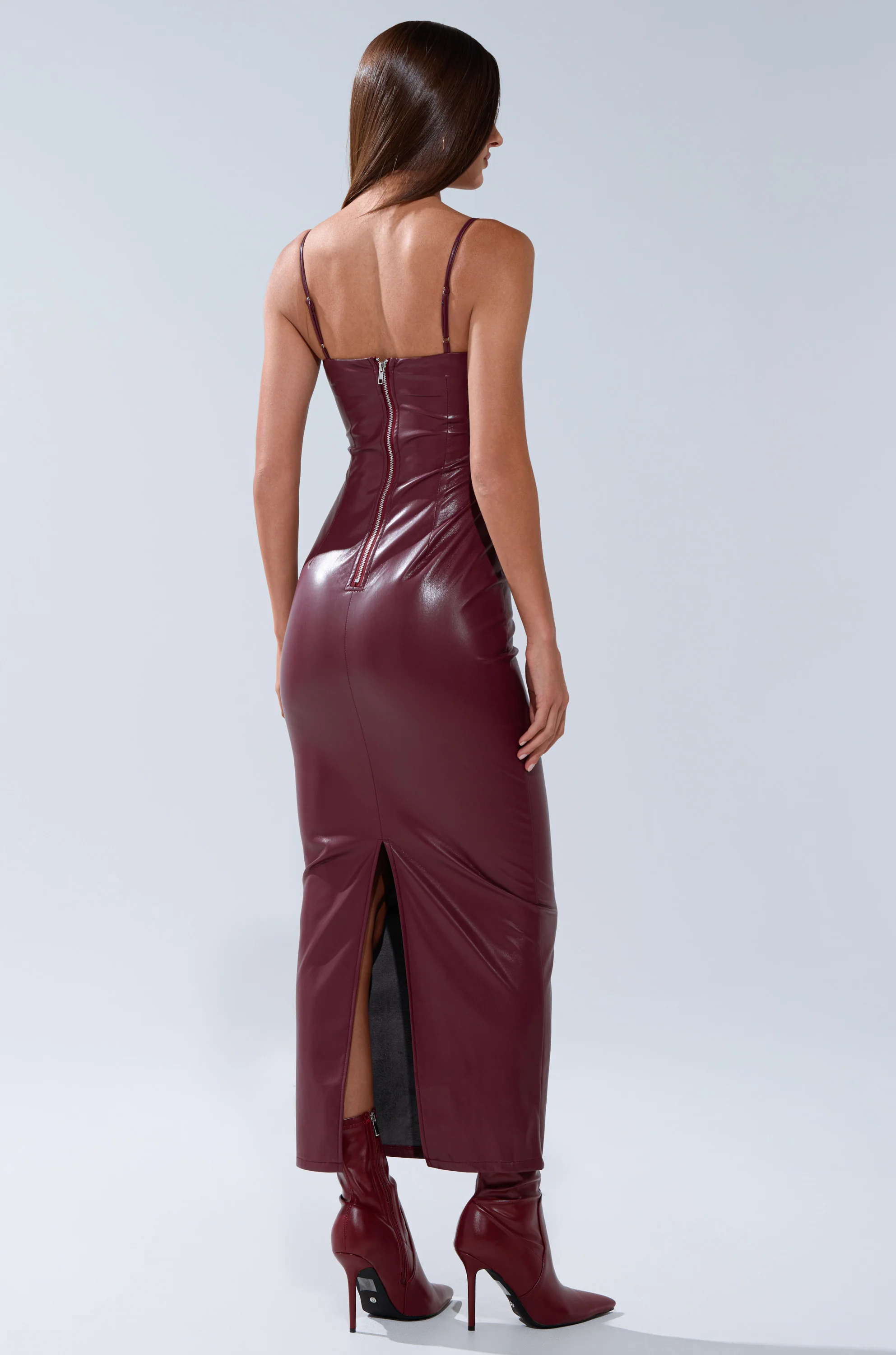 SHAI PU MIDI DRESS IN BURGUNDY - Image 6