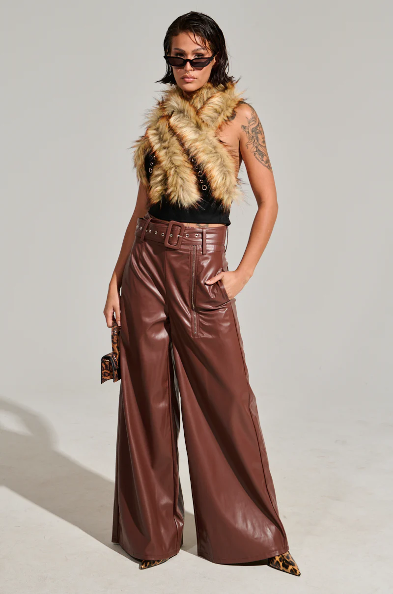 SHAINA FAUX LEATHER TROUSER - Image 2
