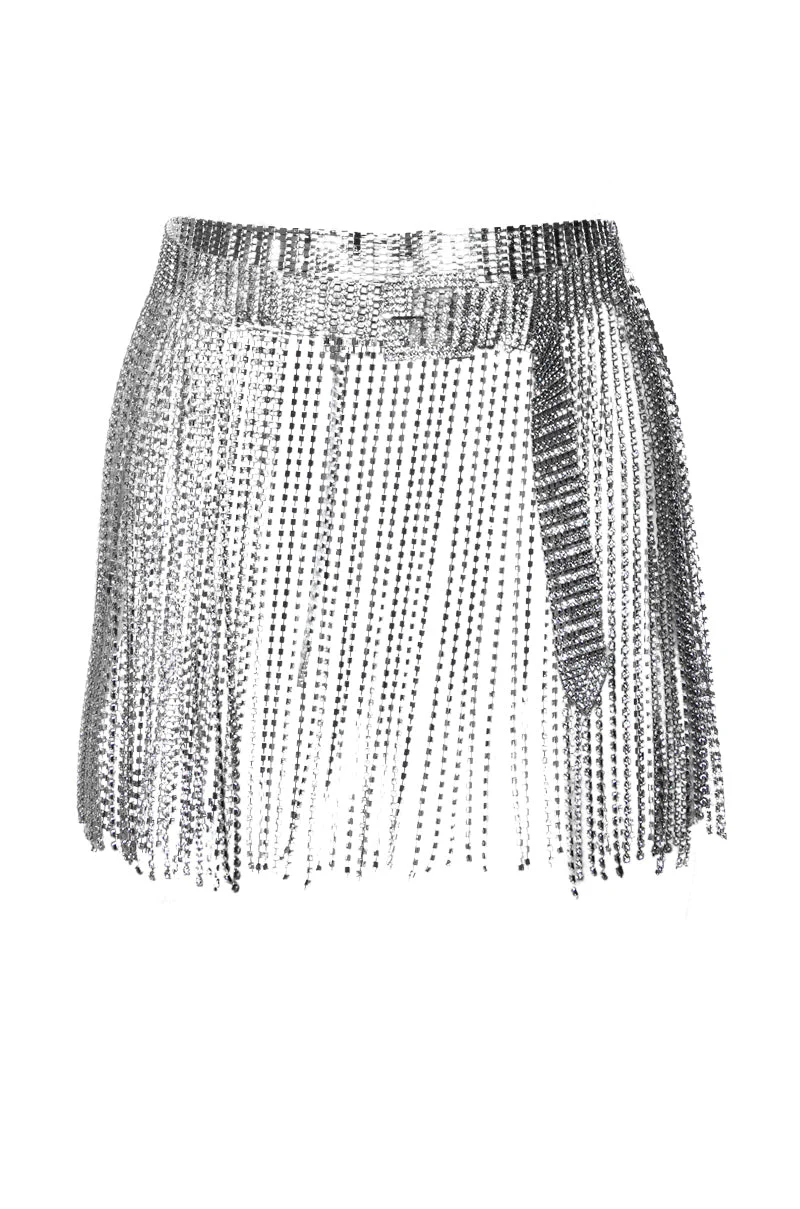 SHAKE A TAIL FEATHER RHINESTONE FRINGE SKIRT BELT - Image 2