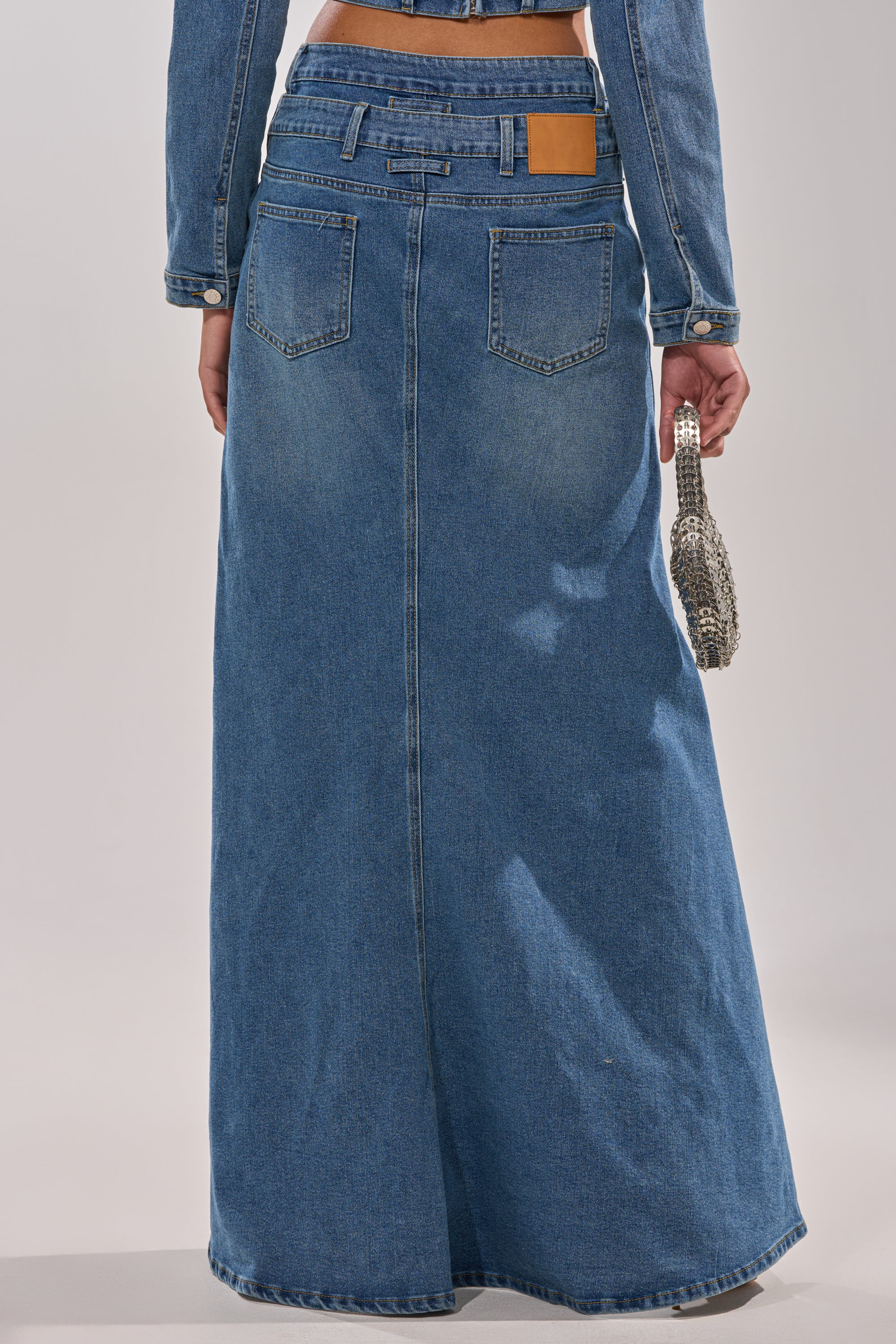 SHAKE IT OFF DENIM PANT WITH SKIRT ATTACHED - Image 4