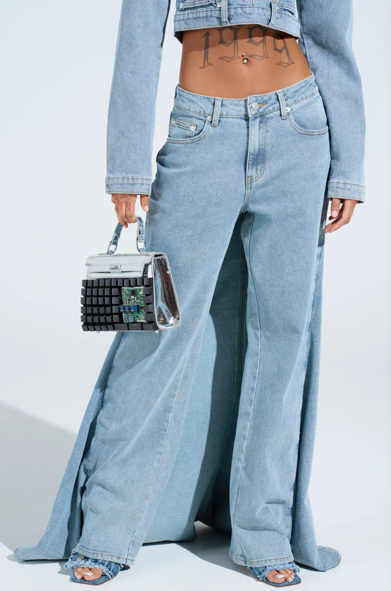 SHAKE IT OFF DENIM PANT WITH SKIRT ATTACHED - Image 3