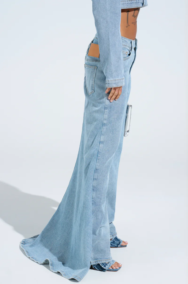 SHAKE IT OFF DENIM PANT WITH SKIRT ATTACHED - Image 4