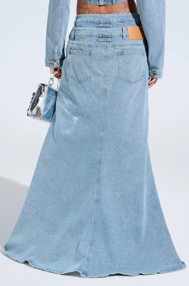 SHAKE IT OFF DENIM PANT WITH SKIRT ATTACHED - Image 5