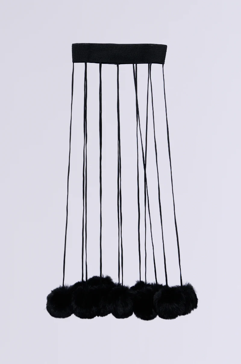 SHAKE YA POM POMS FUR BELT - Image 2