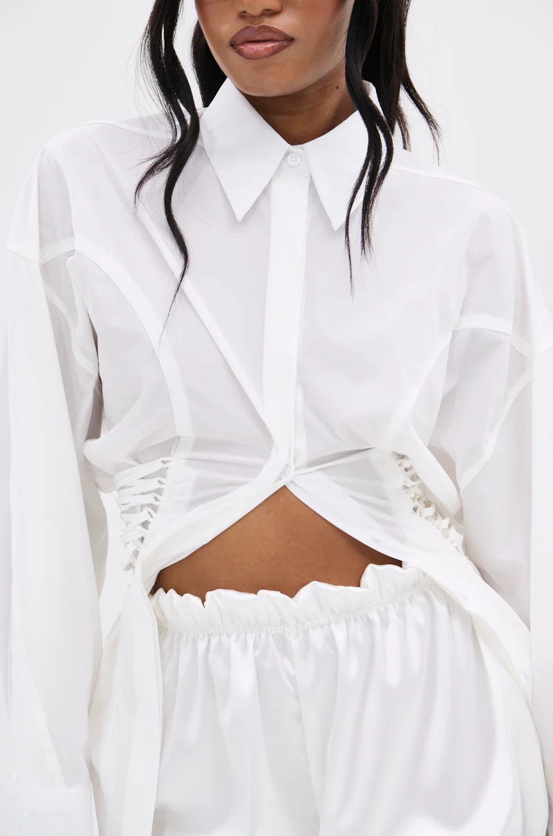 SHAR BUTTON DOWN WITH SIDE TIES - Image 10