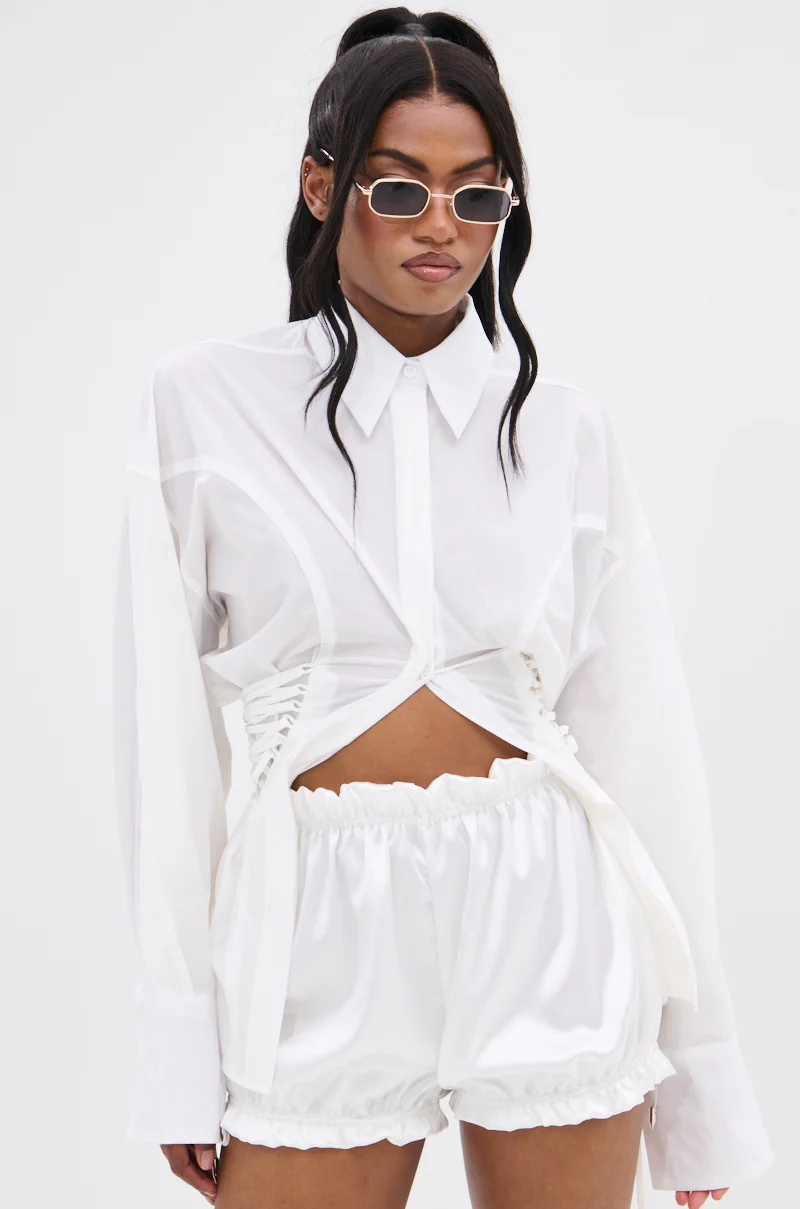 SHAR BUTTON DOWN WITH SIDE TIES - Image 2