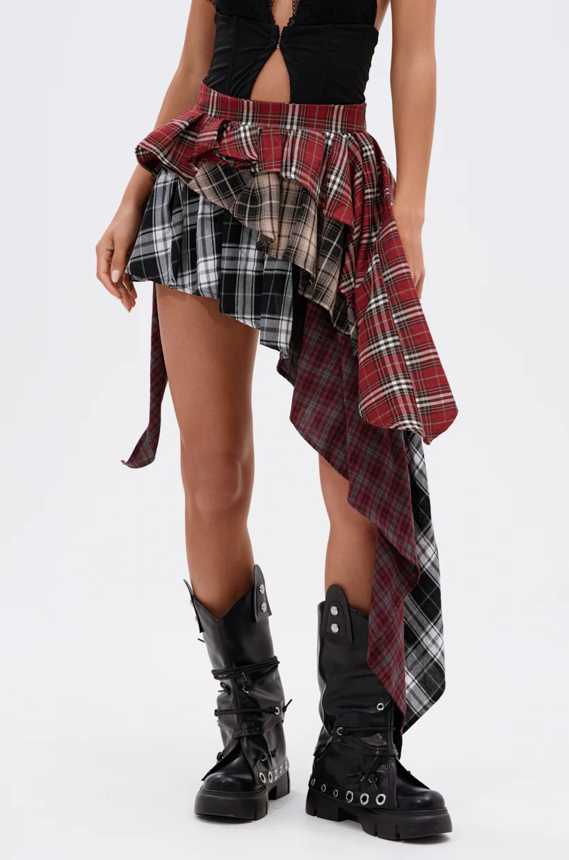 SHAY MULTI PLAID MINI SKIRT - Image 6