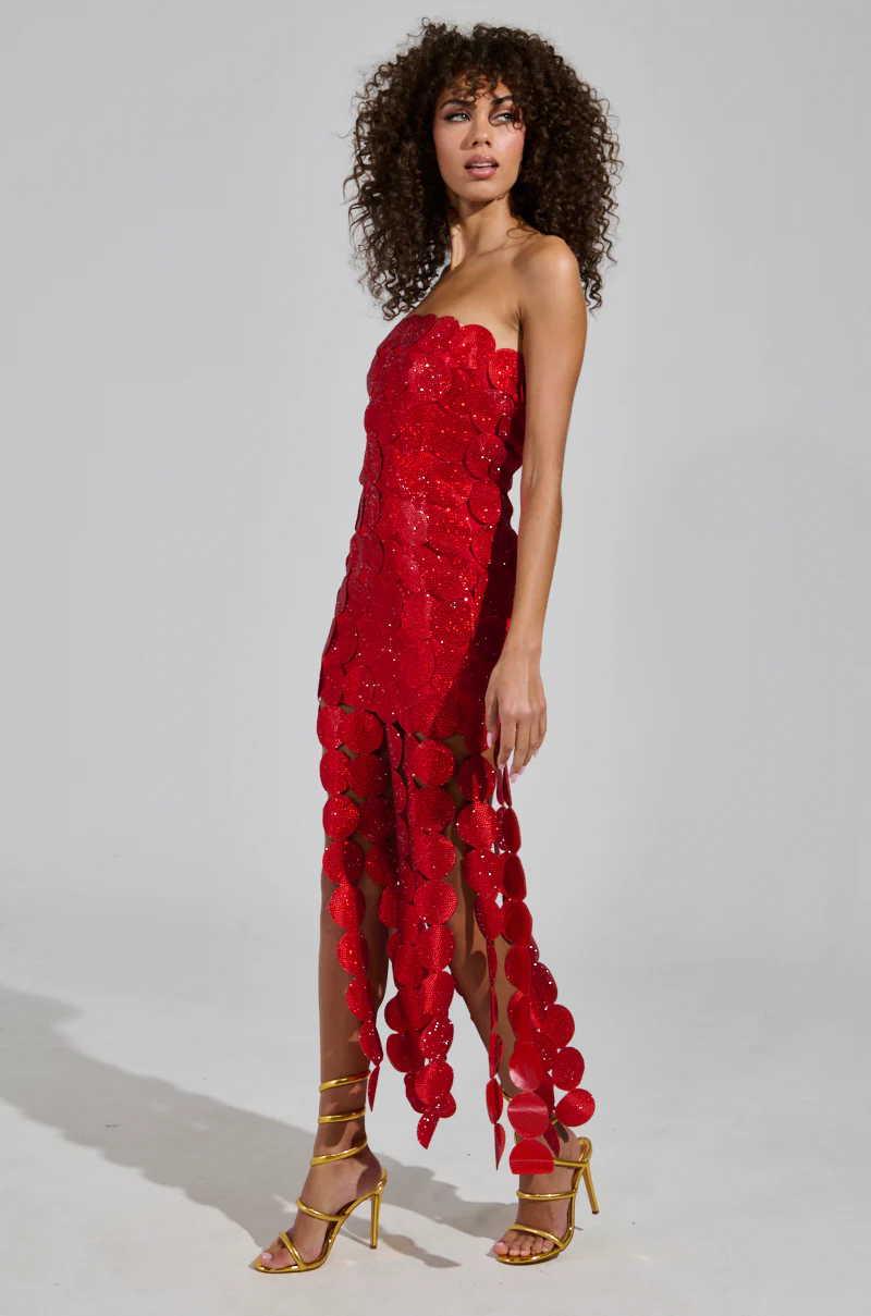 SHE IS THE MOMENT RHINESTONE MAXI DRESS - Image 3