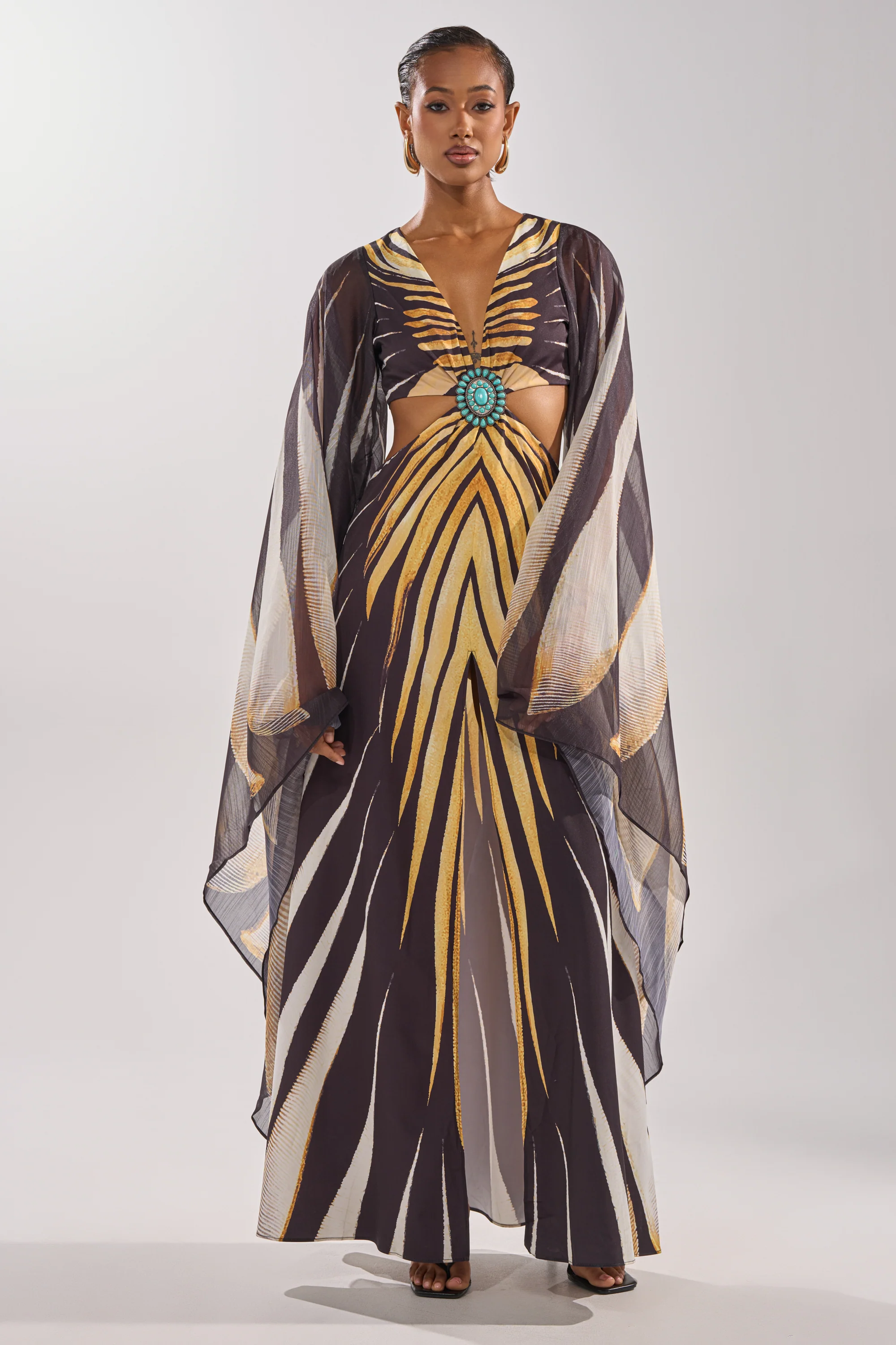 SHEER OPULENCE CUTOUT MAXI DRESS - Image 2