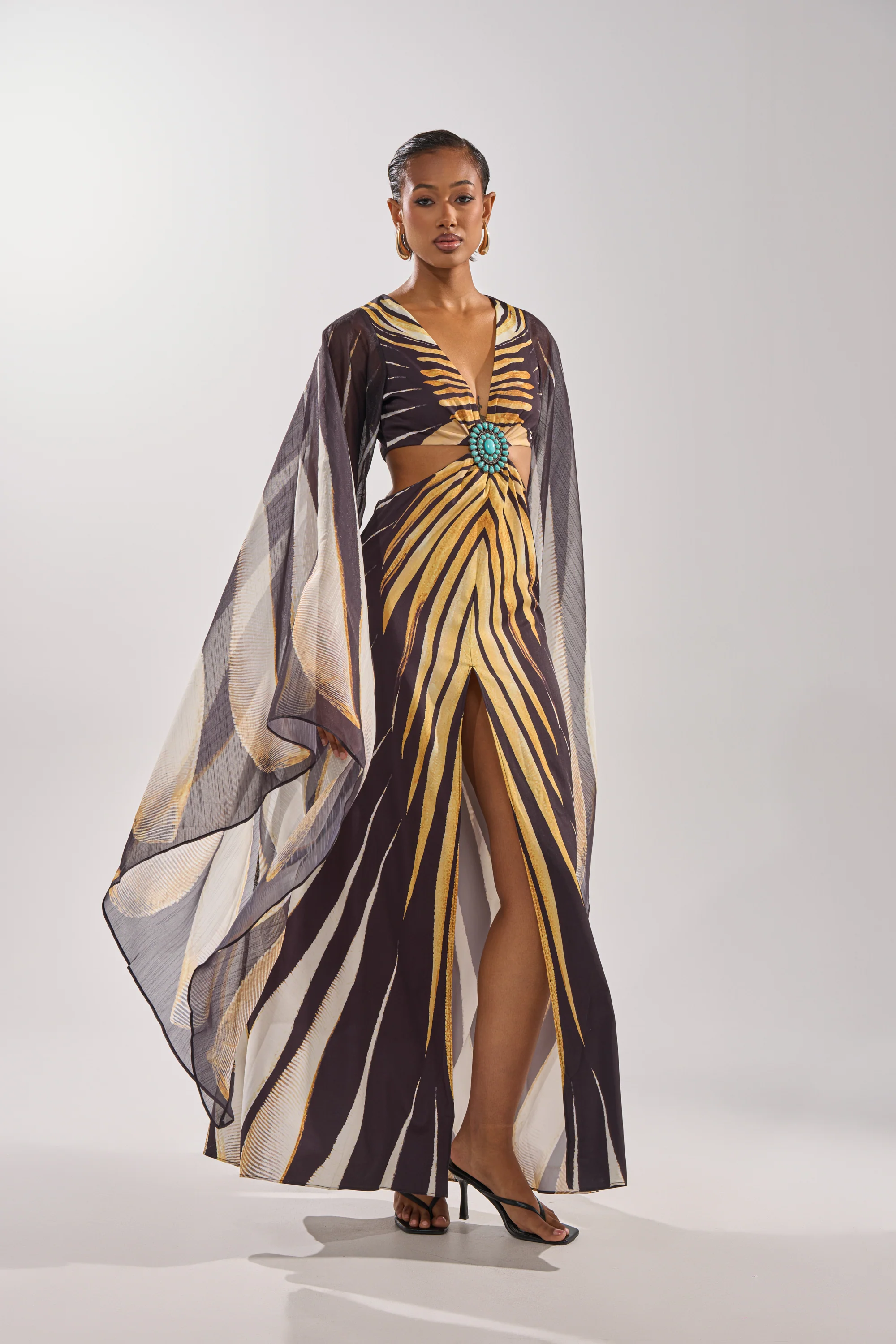 SHEER OPULENCE CUTOUT MAXI DRESS - Image 3