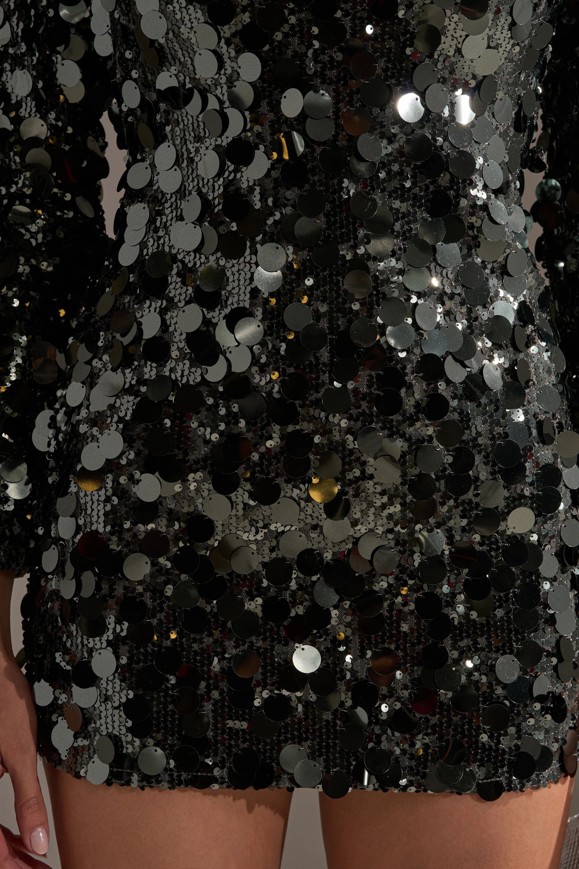SHE'S ALL THAT SEQUIN MINI DRESS IN OLIVE - Image 6