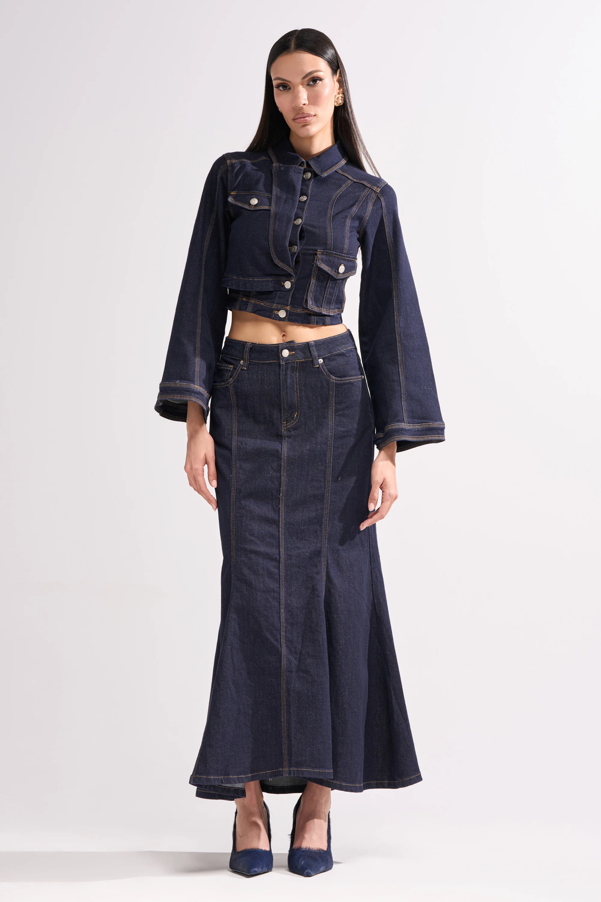 SHES GONE, DANCE ON DENIM MAXI SKIRT - Image 2