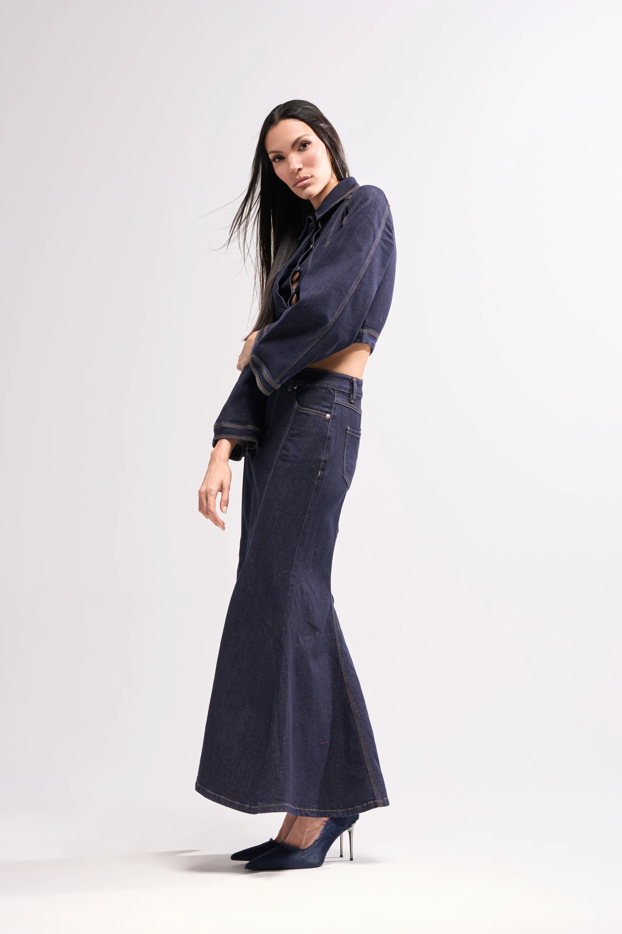 SHES GONE, DANCE ON DENIM MAXI SKIRT - Image 3