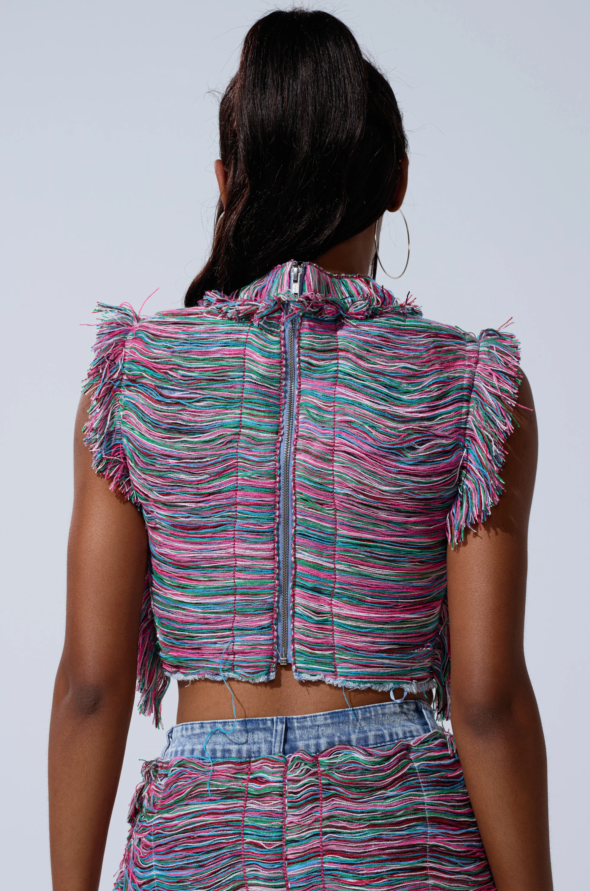 SHES GONE, DANCE ON GIRL SHREDDED DENIM TOP - Image 4