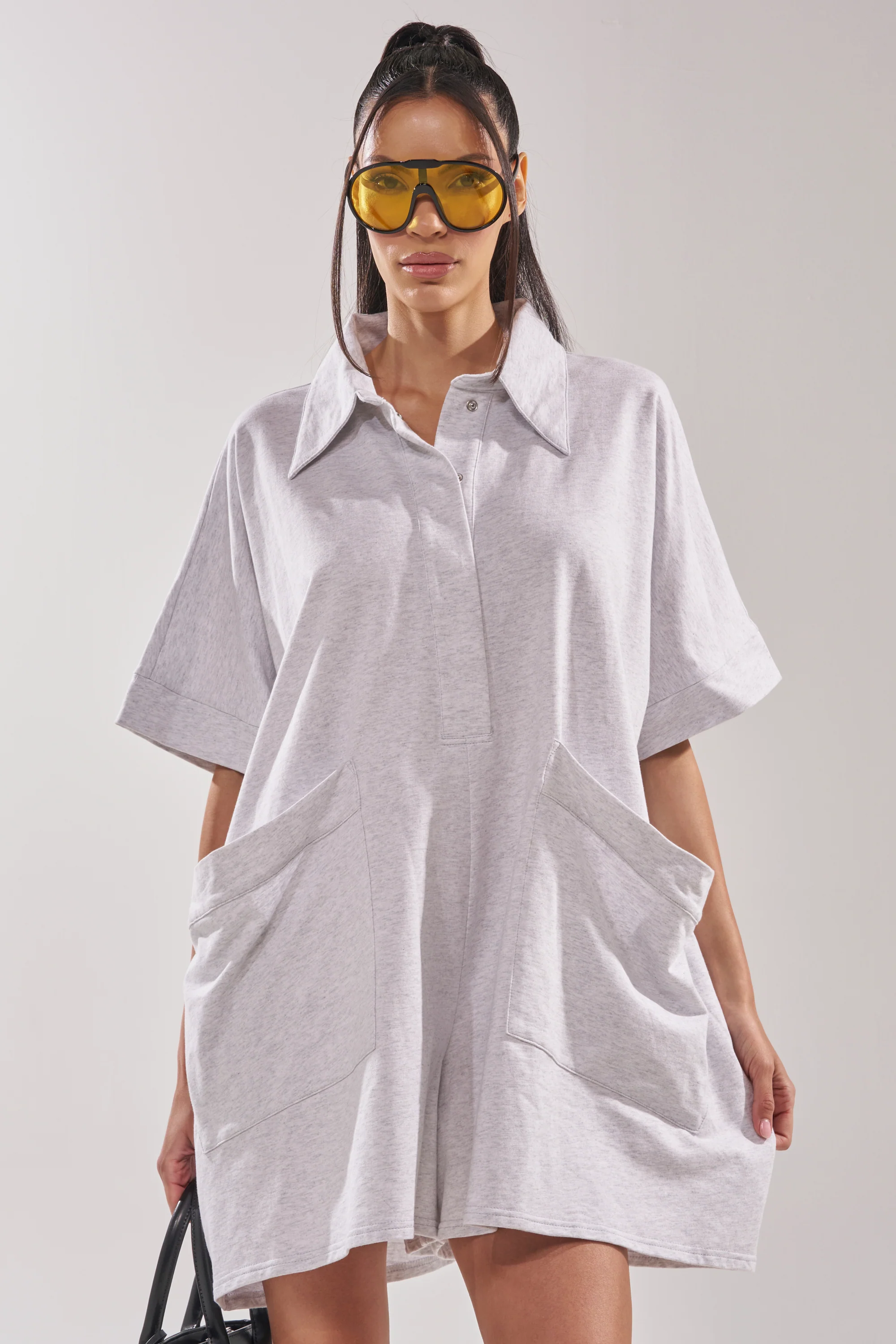 SHE'S RICH OVERSIZED FRENCH TERRY ROMPER - Image 5