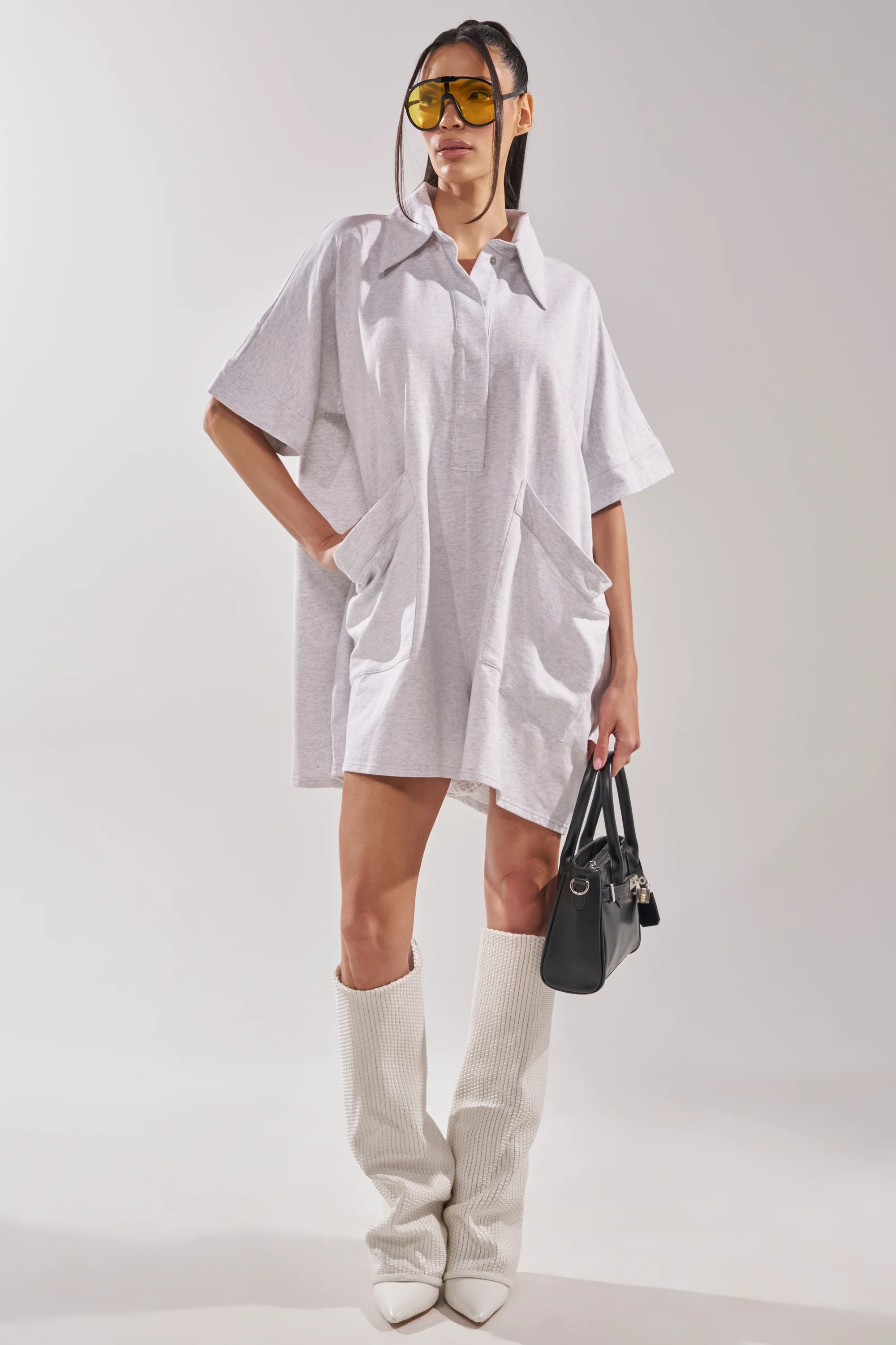 SHE'S RICH OVERSIZED FRENCH TERRY ROMPER - Image 9