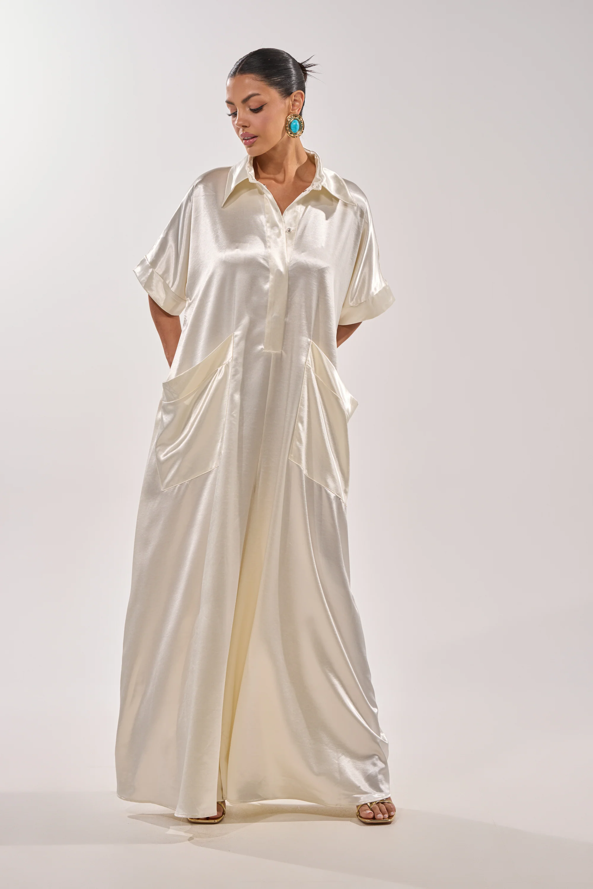 SHE'S RICH OVERSIZED JUMPSUIT IN LUXE CREAM - Image 3