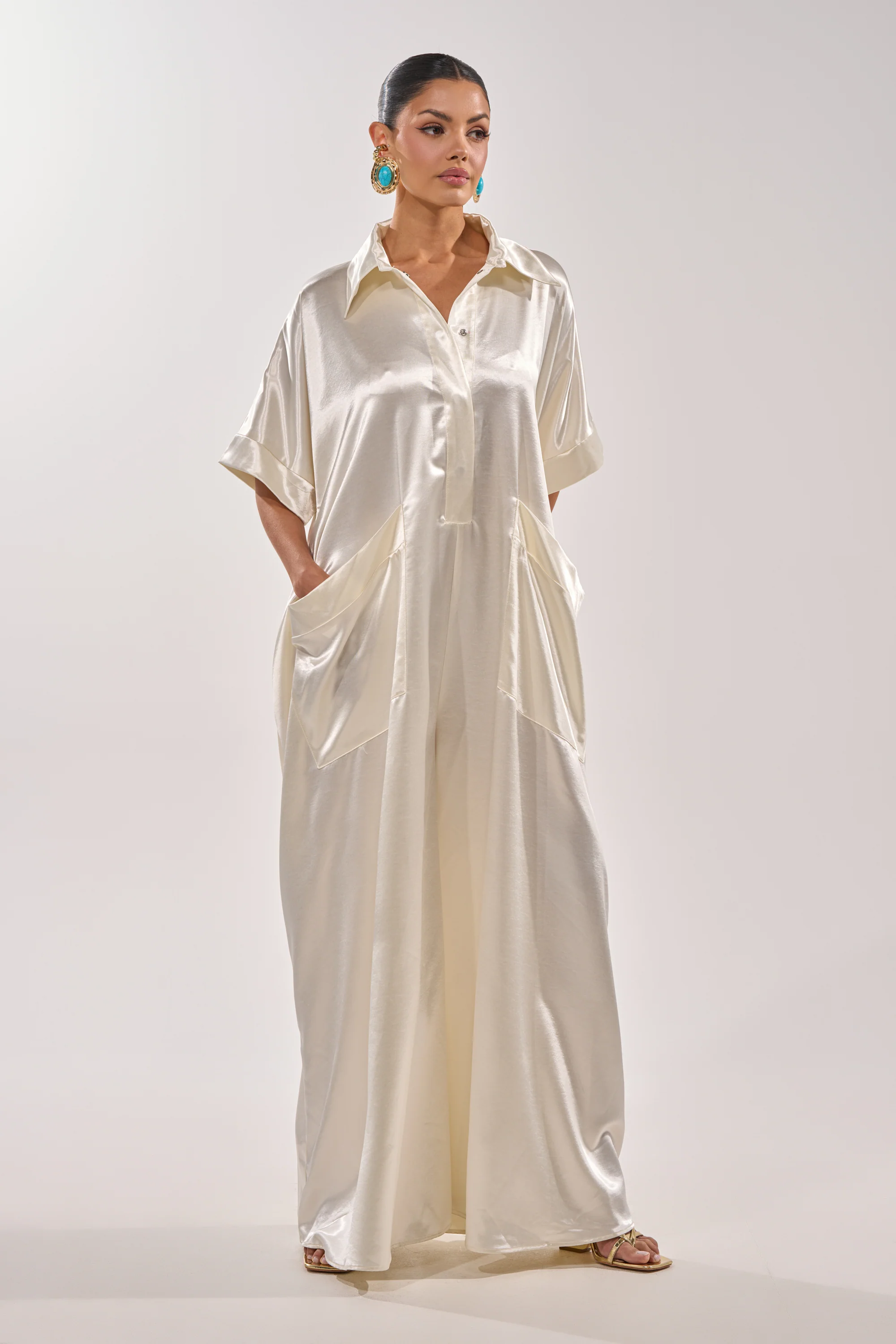 SHE'S RICH OVERSIZED JUMPSUIT IN LUXE CREAM - Image 6