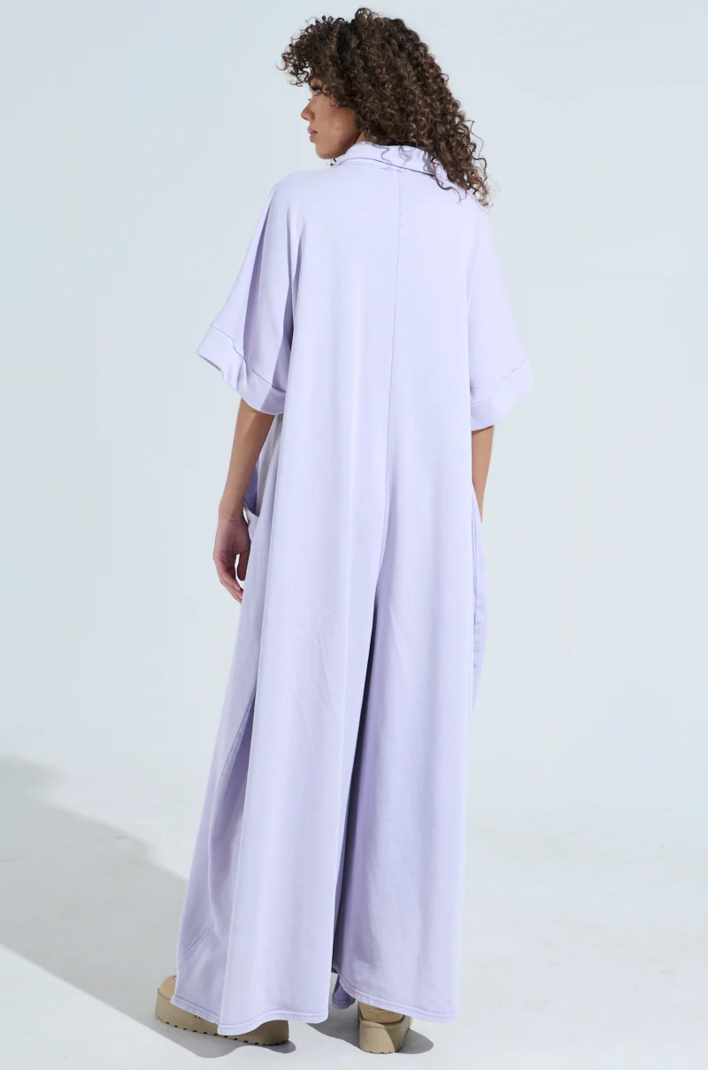 SHE'S RICH OVERSIZED JUMPSUIT IN PURPLE MINERAL WASH - Image 5