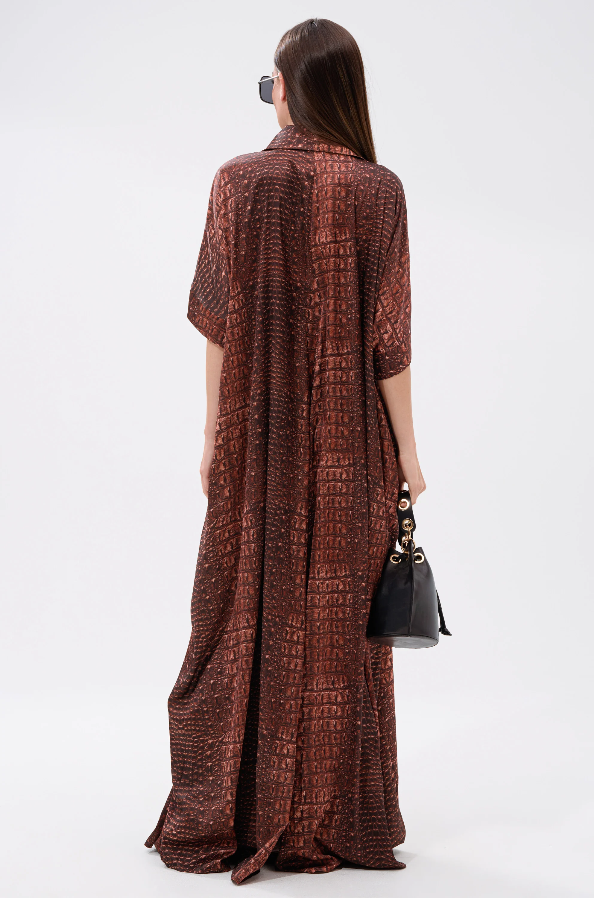 SHE'S RICH OVERSIZED SATIN JUMPSUIT IN CROC PRINT - Image 7