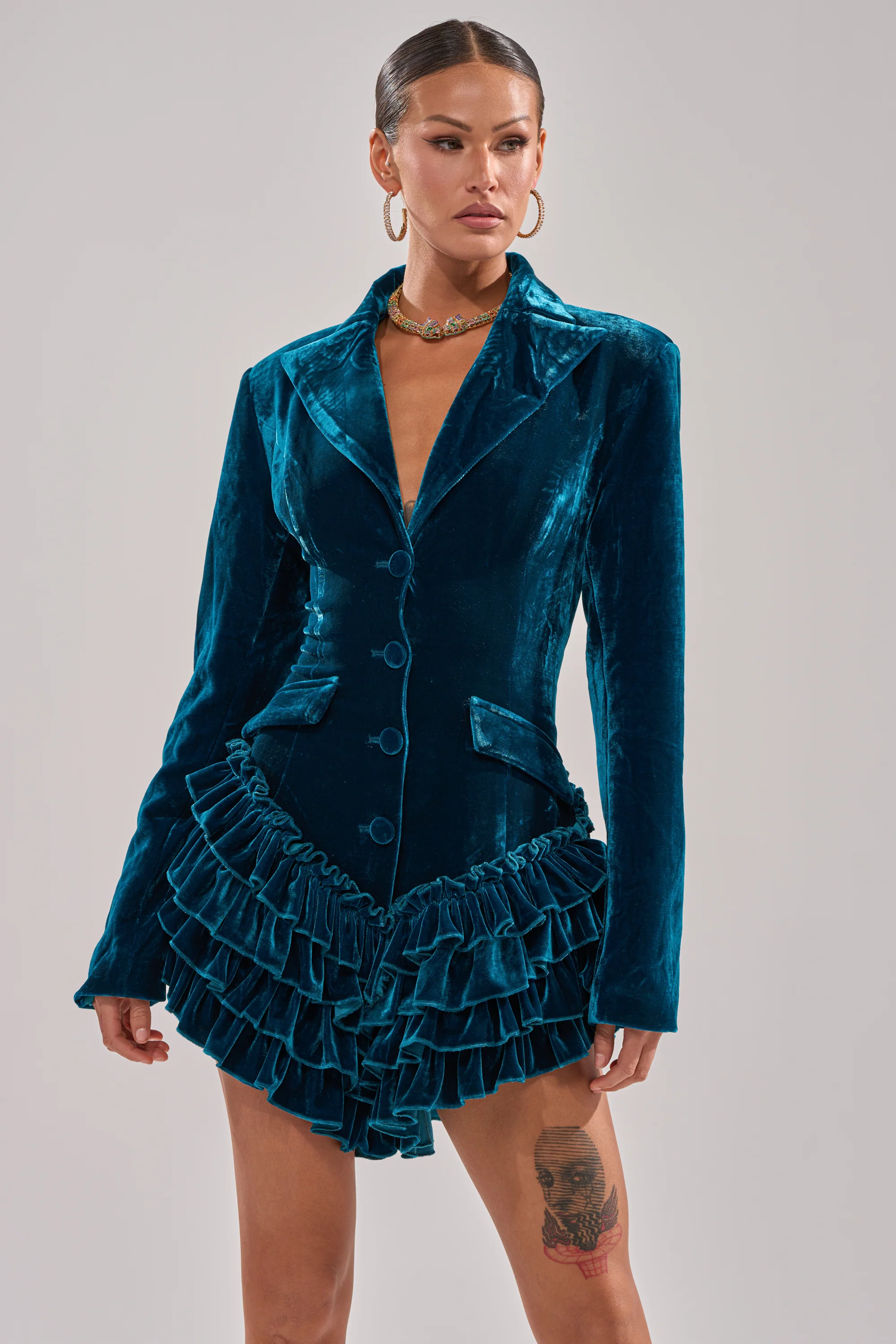 SHE'S ROYALTY VELVET ROMPER - Image 2