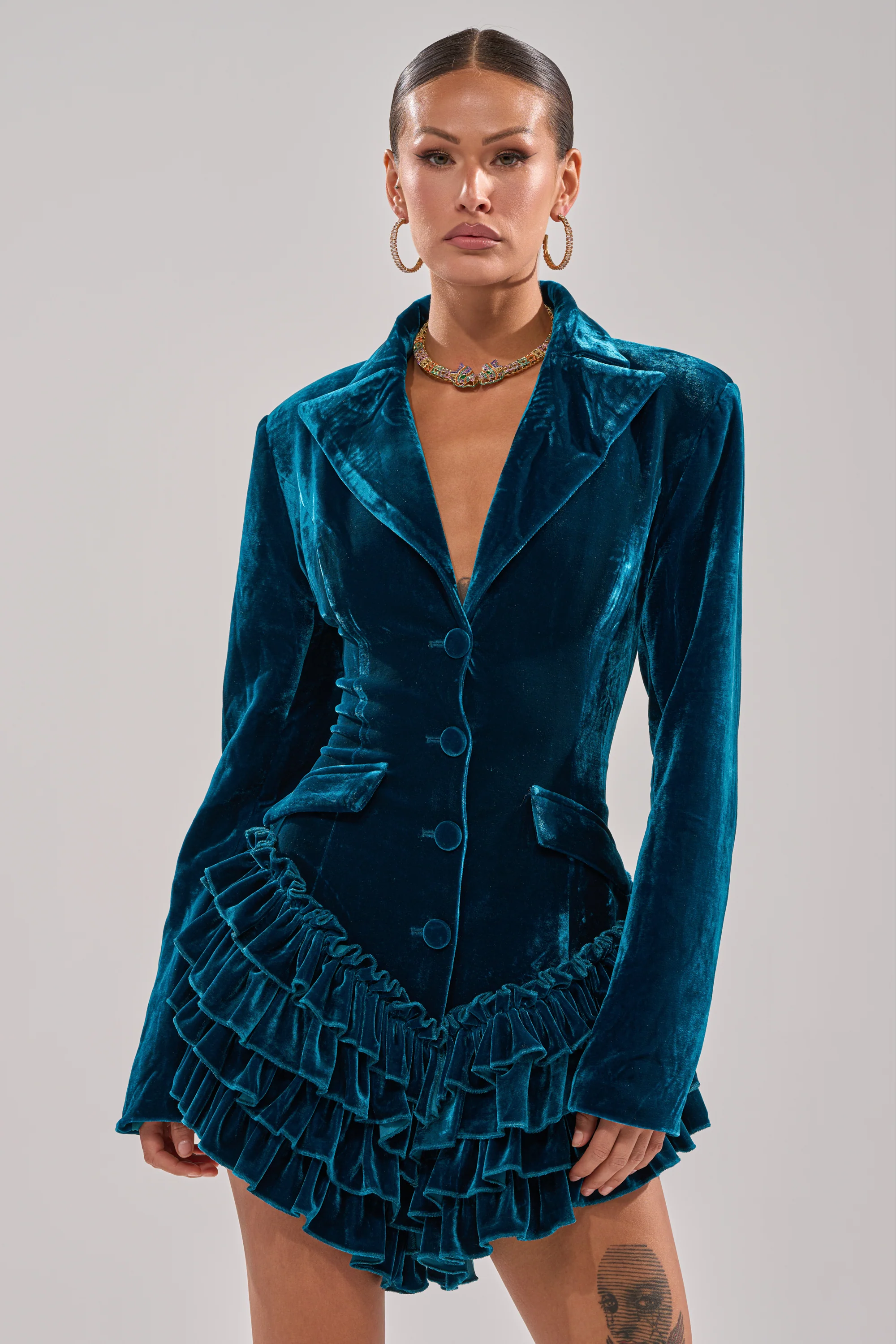 SHE'S ROYALTY VELVET ROMPER - Image 3