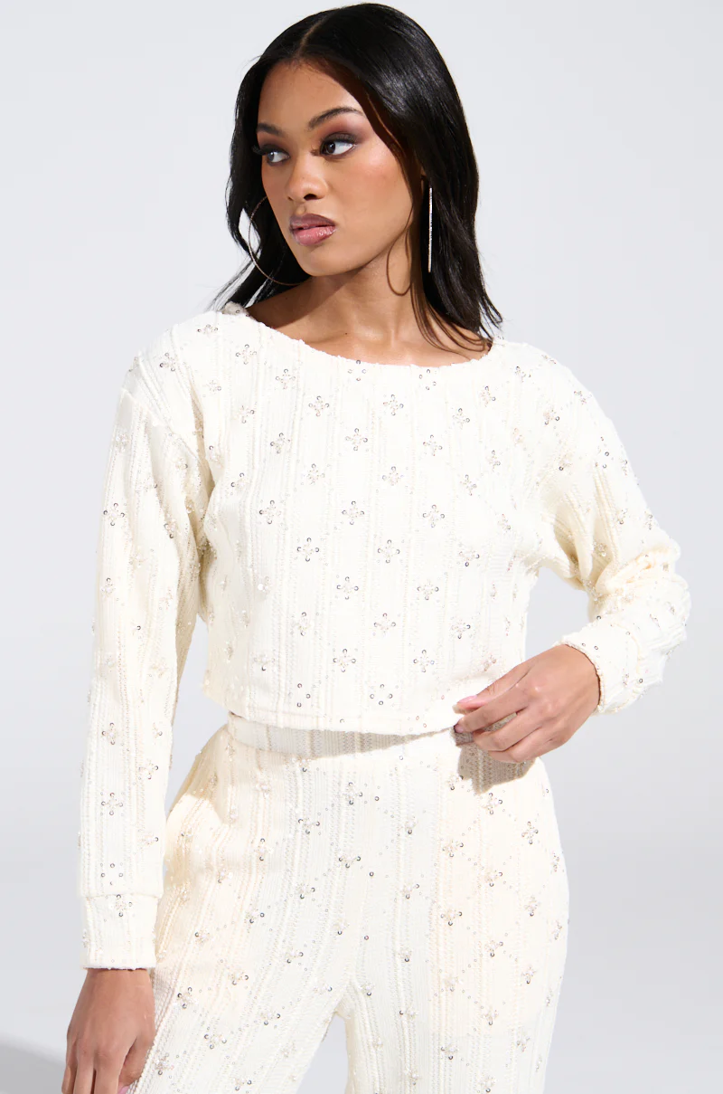 SHINE BRIGHT PEARL BOAT NECK SWEATER - Image 2