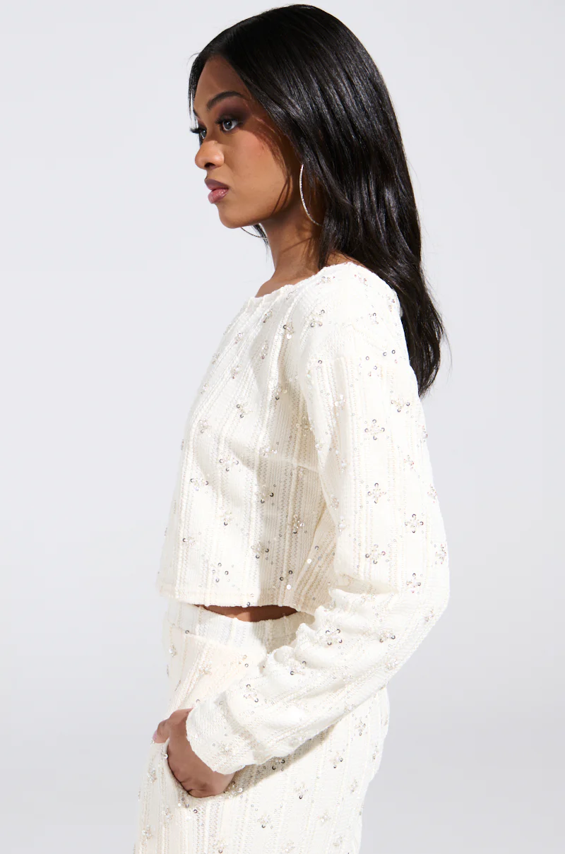 SHINE BRIGHT PEARL BOAT NECK SWEATER - Image 3