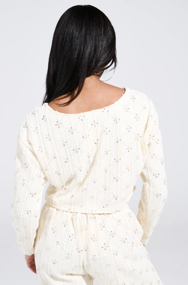 SHINE BRIGHT PEARL BOAT NECK SWEATER - Image 4
