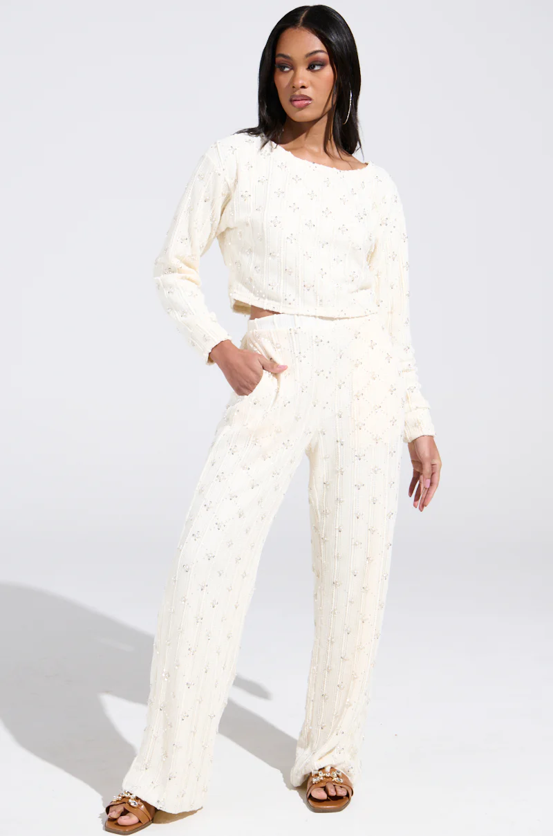 SHINE BRIGHT PEARL WIDE LEG PANT - Image 5