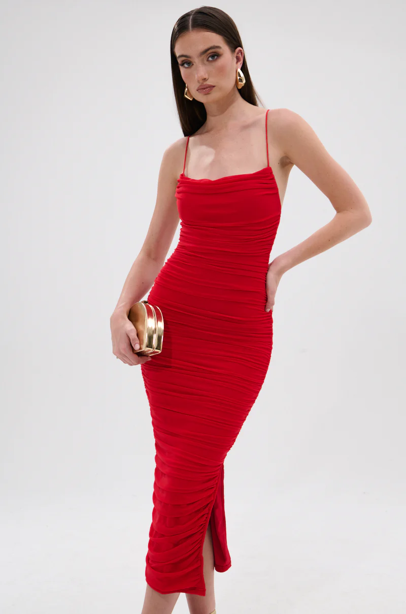 SHINE BRIGHT SLINKY MIDI DRESS - Image 2