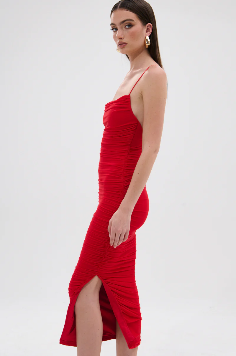 SHINE BRIGHT SLINKY MIDI DRESS - Image 3