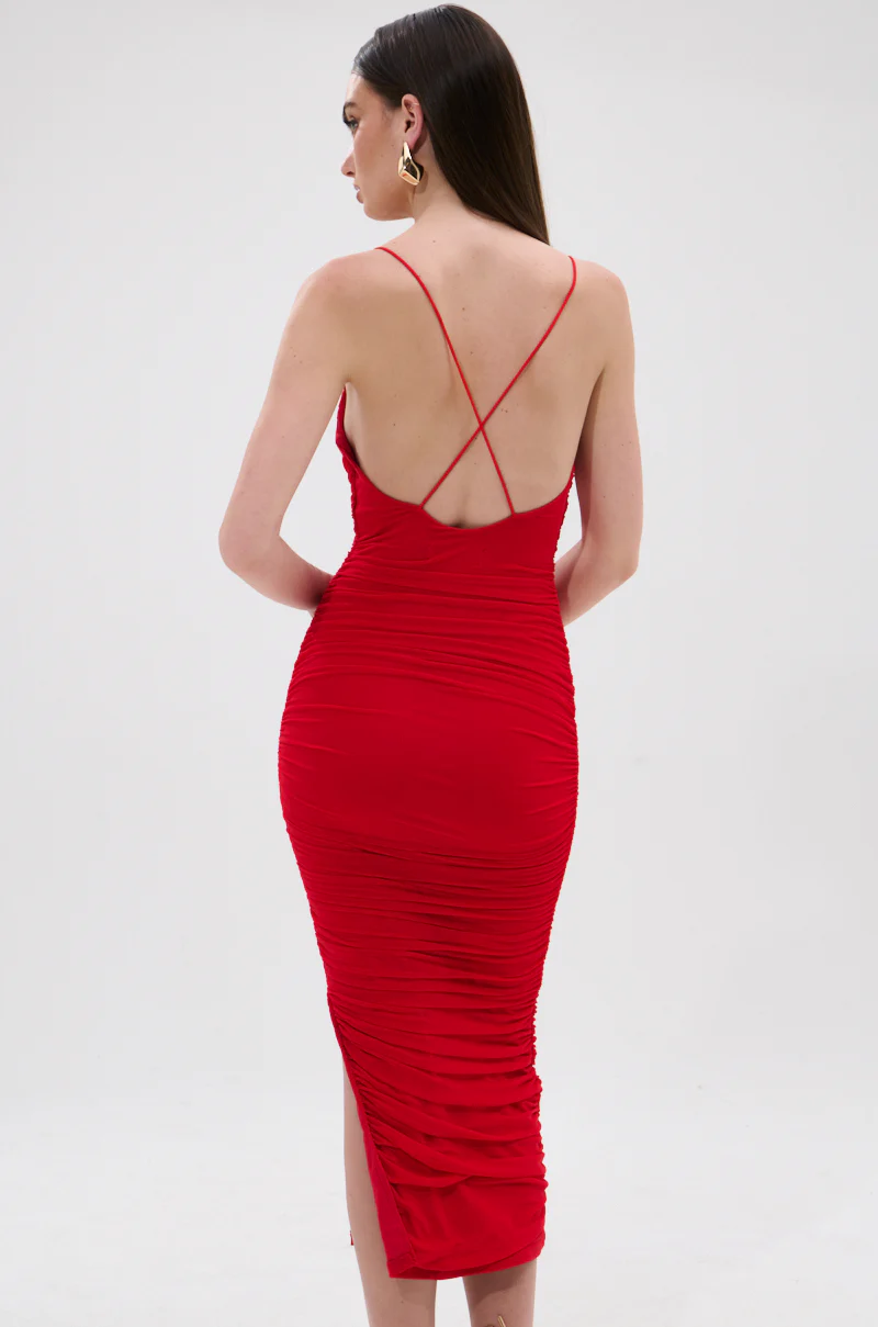 SHINE BRIGHT SLINKY MIDI DRESS - Image 4