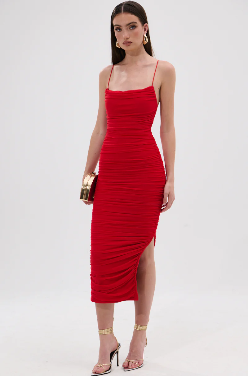 SHINE BRIGHT SLINKY MIDI DRESS - Image 6
