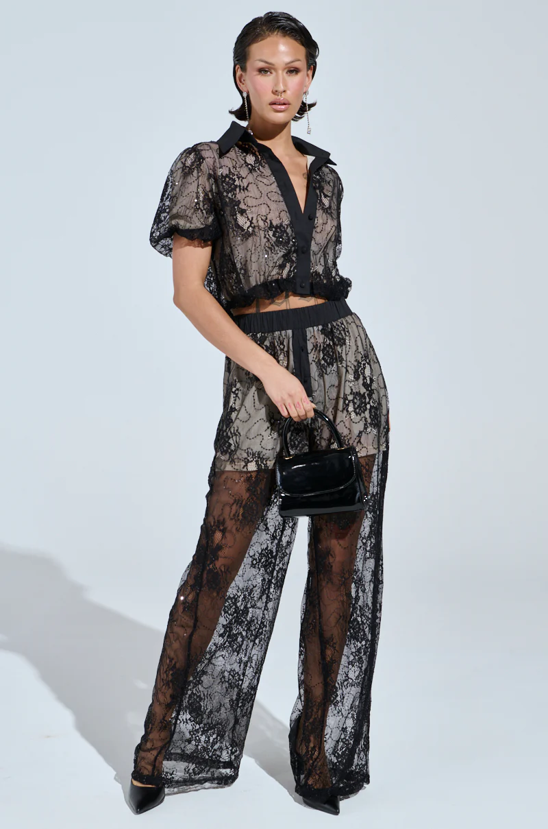 SHINE ON YOU LACE BUTTON DOWN TOP - Image 6