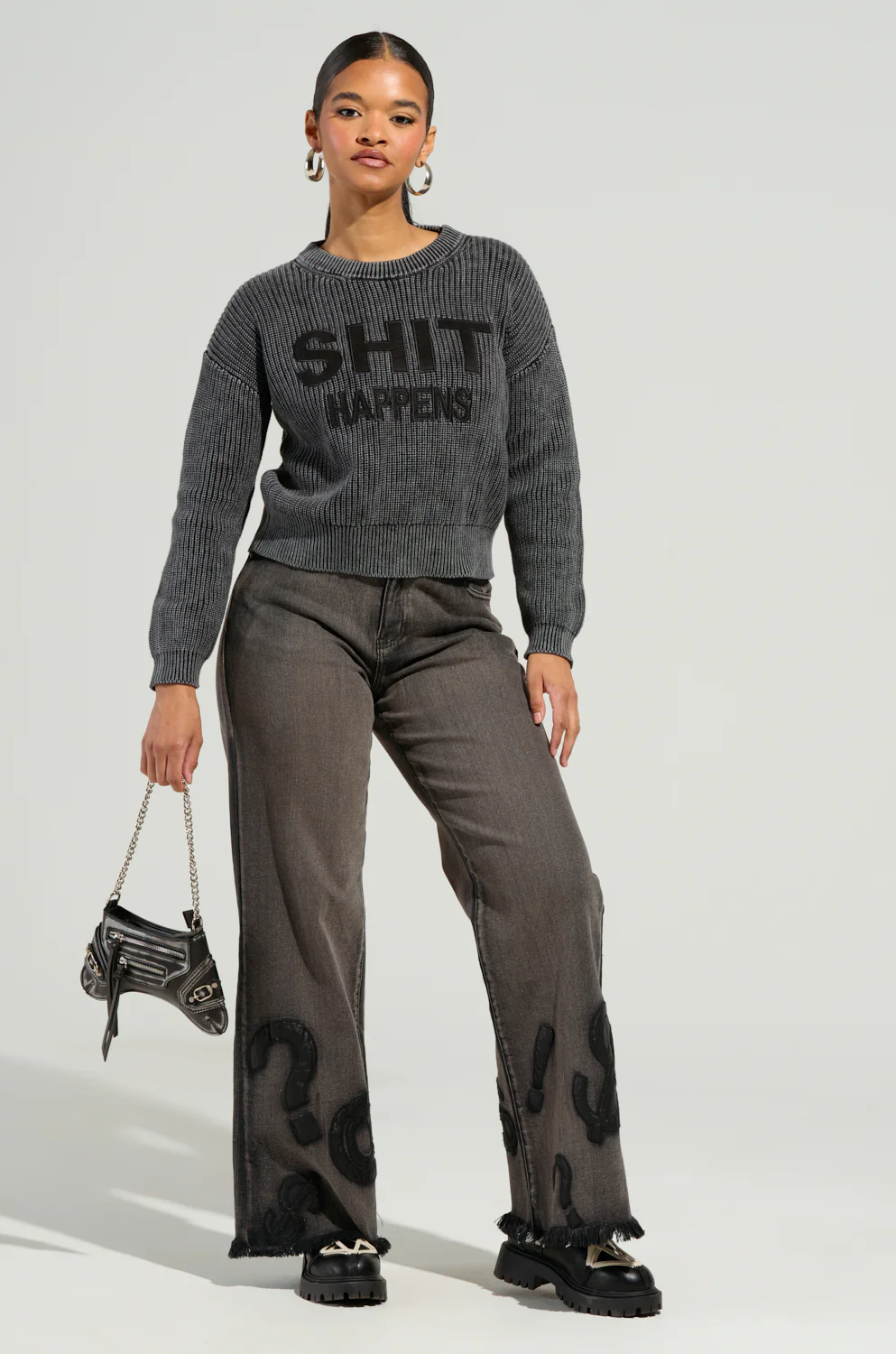 SHIT HAPPENS MINERAL WASH LONG SLEEVE SWEATER - Image 6
