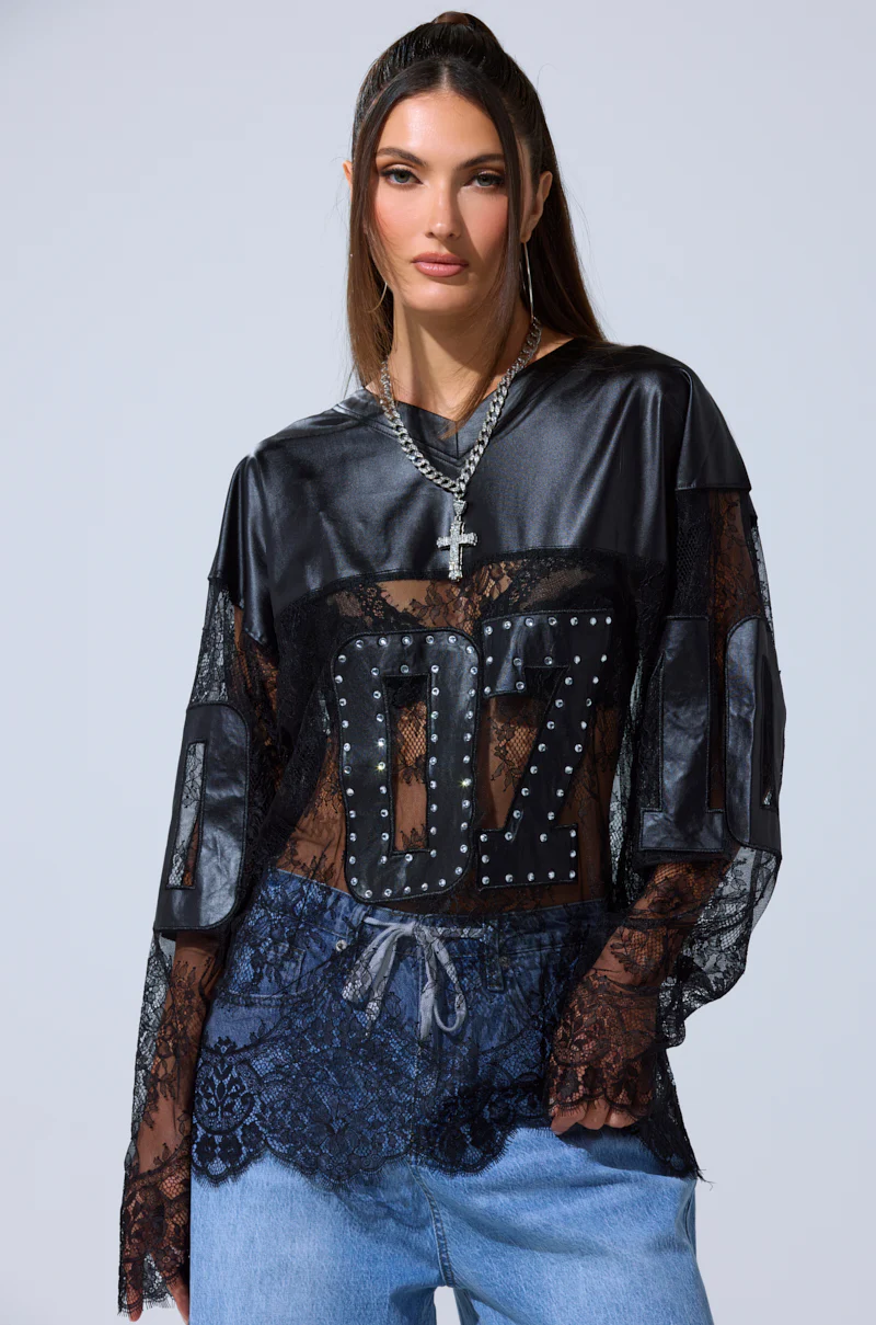 SHOW OFF LACE JERSEY TOP - Image 3