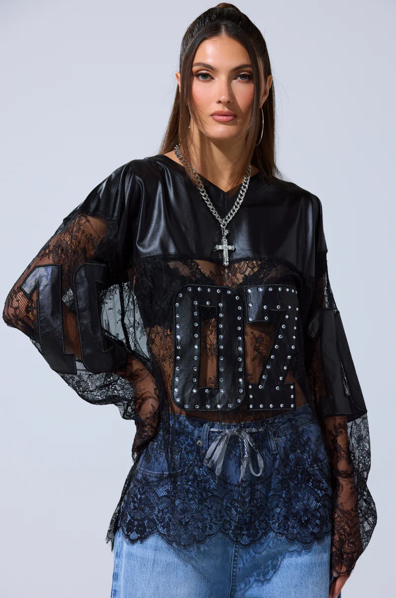 SHOW OFF LACE JERSEY TOP - Image 4