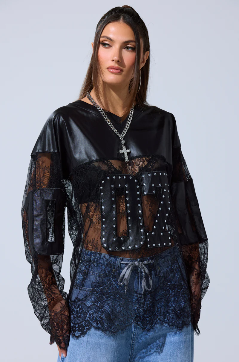 SHOW OFF LACE JERSEY TOP - Image 5
