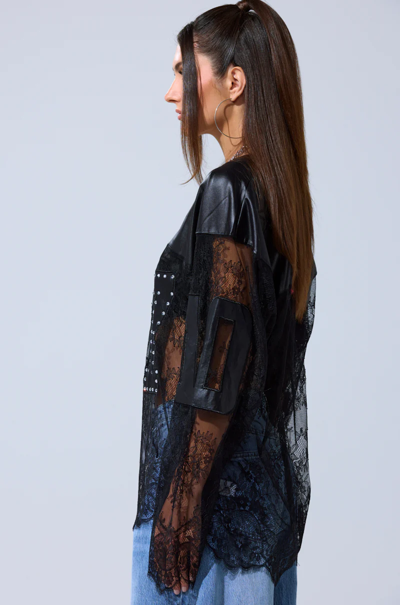 SHOW OFF LACE JERSEY TOP - Image 6