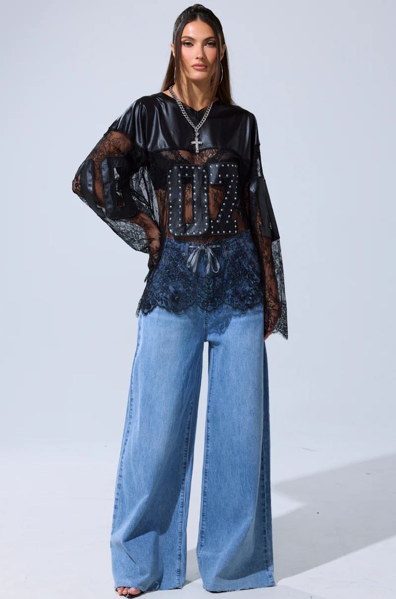 SHOW OFF LACE JERSEY TOP - Image 8