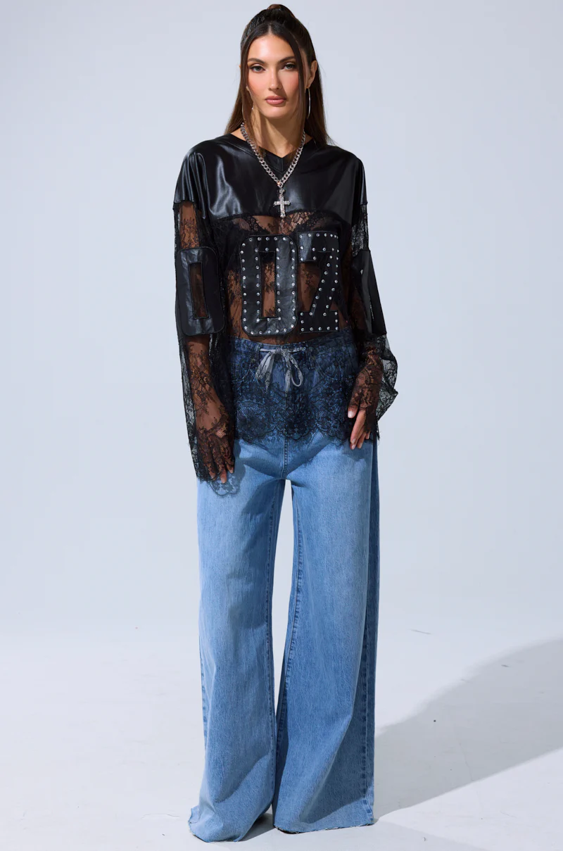 SHOW OFF LACE JERSEY TOP - Image 9