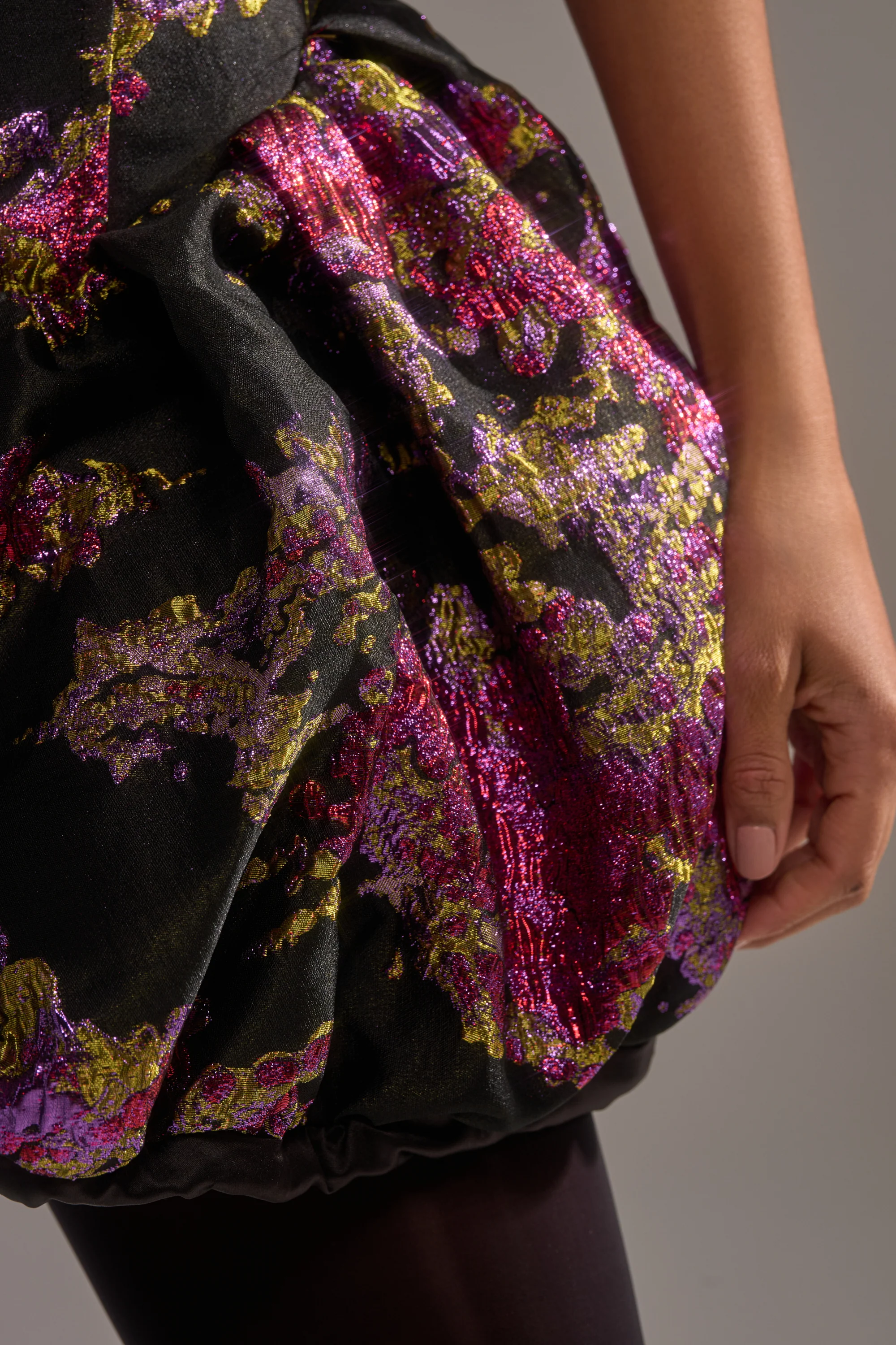 SHOW STOPPER BROCADE MINI DRESS IN PURPLE - Image 8